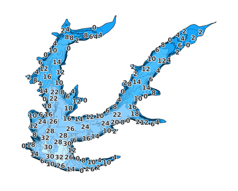 Lincoln Trail State Park Lake coverage - Fishing Points