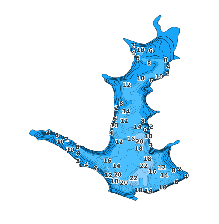 Lake of Three Fires coverage - Fishing Points