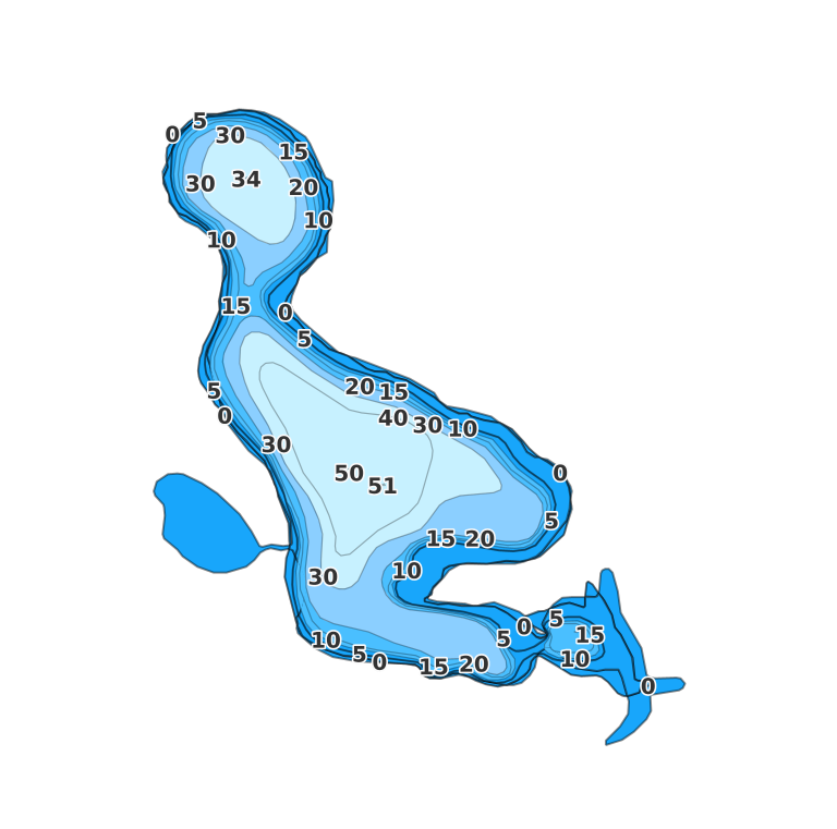 Upper Pettibone Lake - Fishing Points