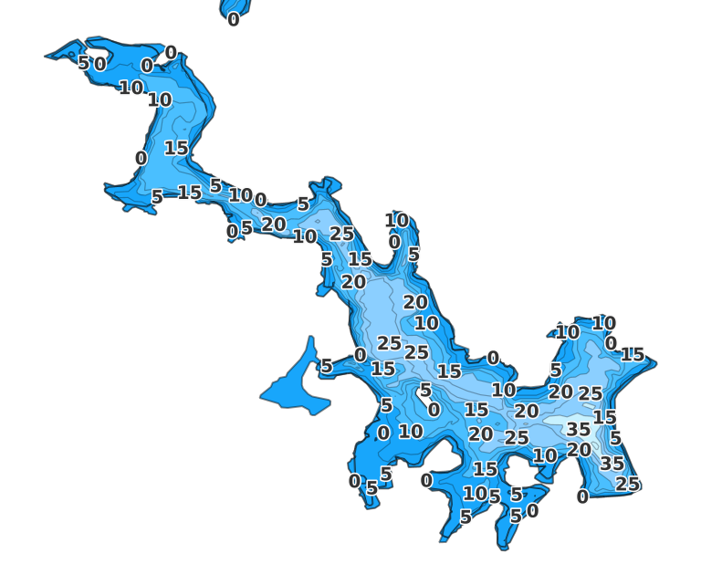 Arlington Mill Reservoir coverage - Fishing Points