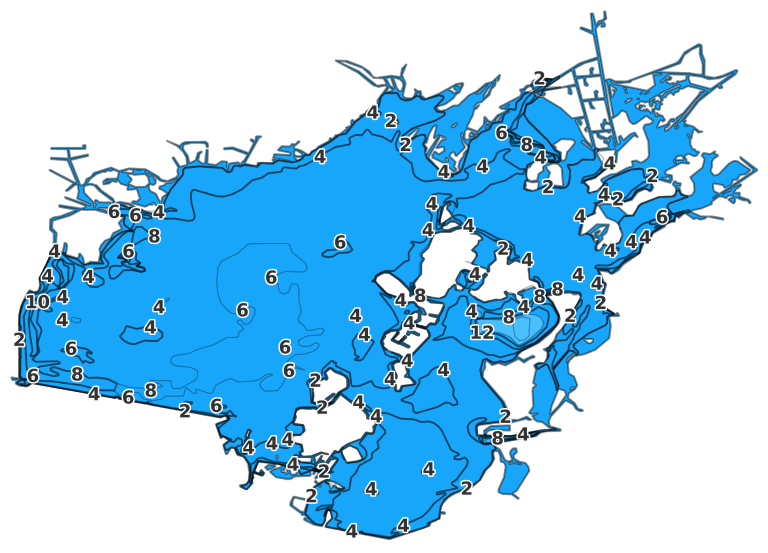 Dunns Pond coverage - Fishing Points