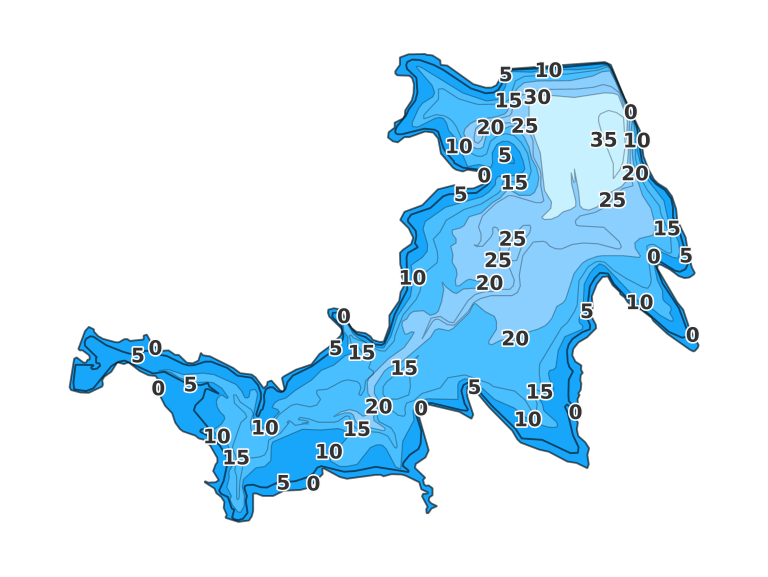 Ardmore Club Lake coverage - Fishing Points