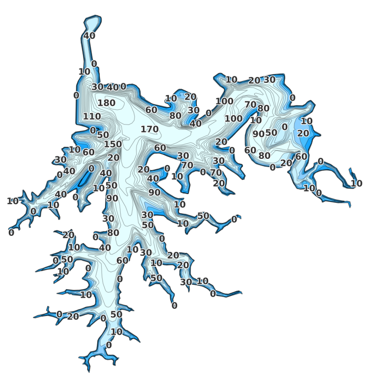 Chimney Rock Lake coverage - Fishing Points