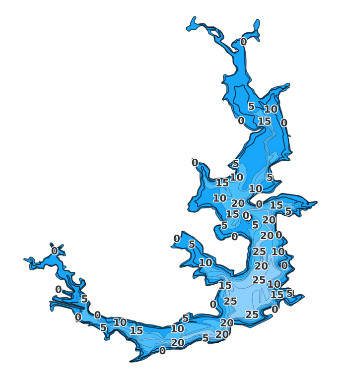 Coalgate Reservoir coverage - Fishing Points