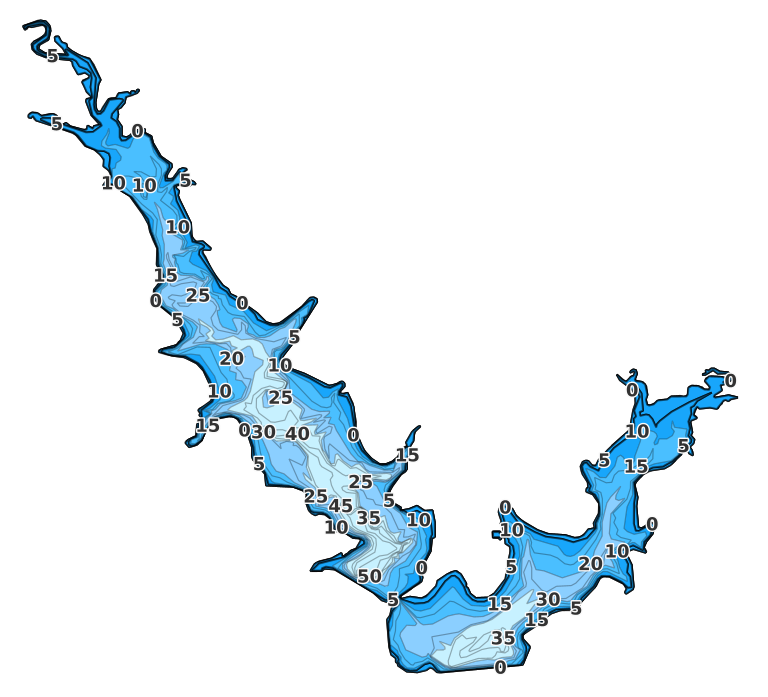 East Lake Ponca coverage - Fishing Points