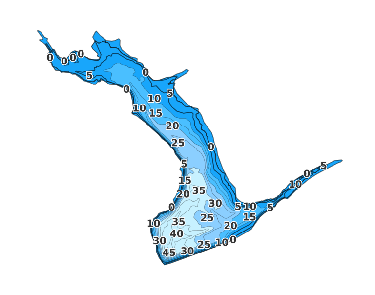 Fourche Maline Creek Site 5 Reservoir coverage - Fishing Points