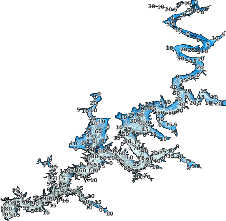 Grand Lake O' the Cherokees coverage - Fishing Points
