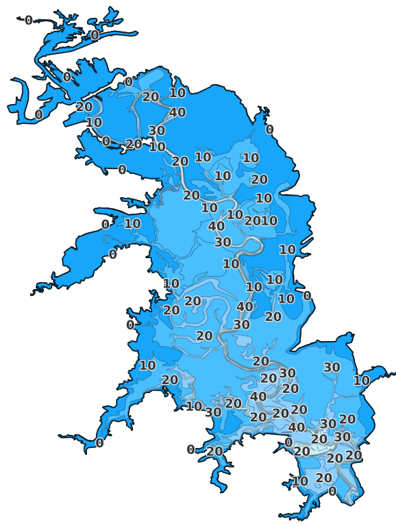 Hugo Lake coverage - Fishing Points
