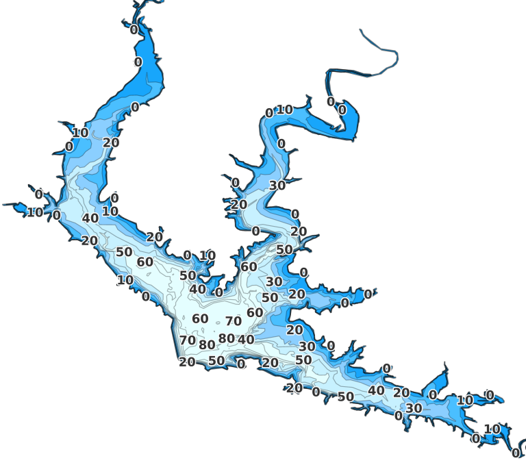 Lake of the Arbuckles coverage - Fishing Points