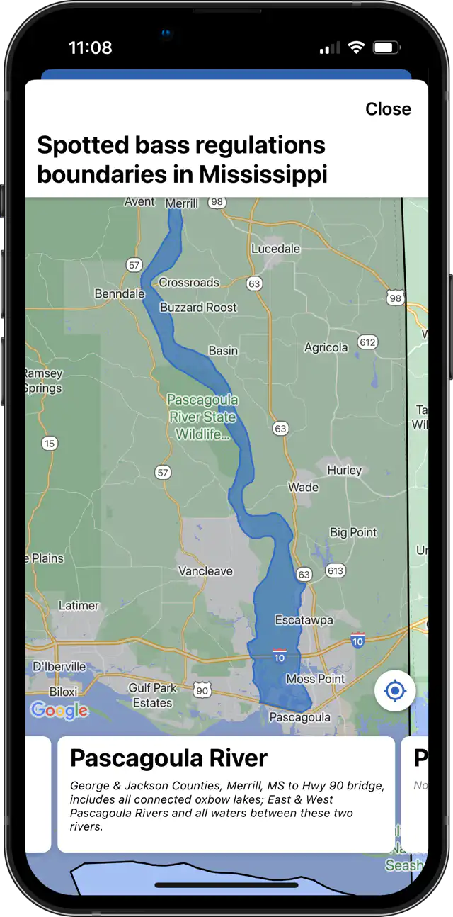 Fishing regulation areas Fishing regulation areas